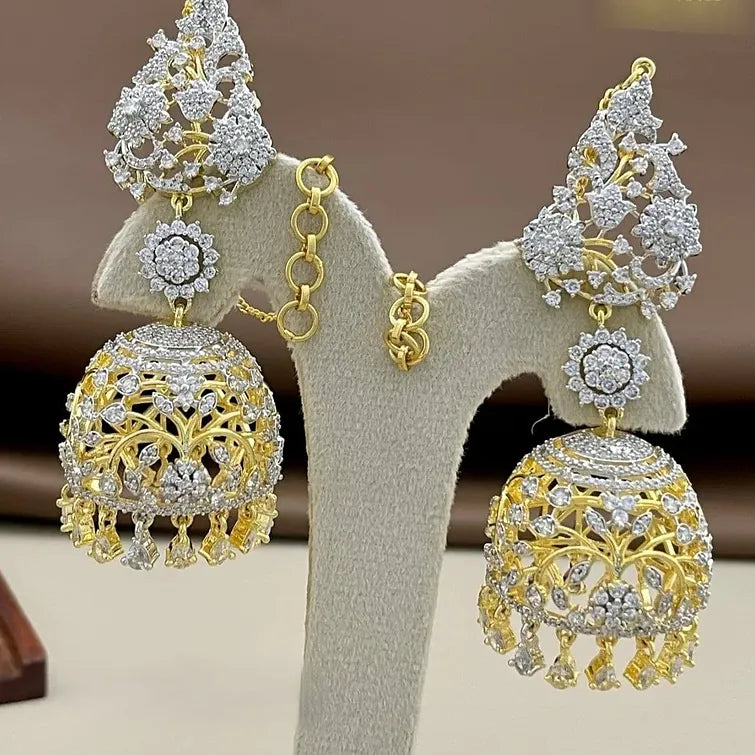 Kushboo CZ Stone Jhumkas
