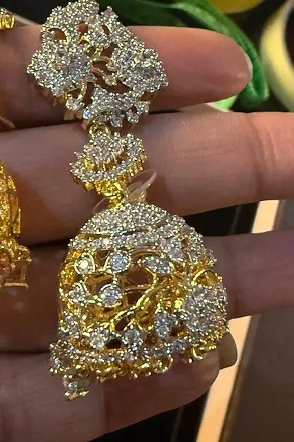 Kushboo CZ Stone Jhumkas