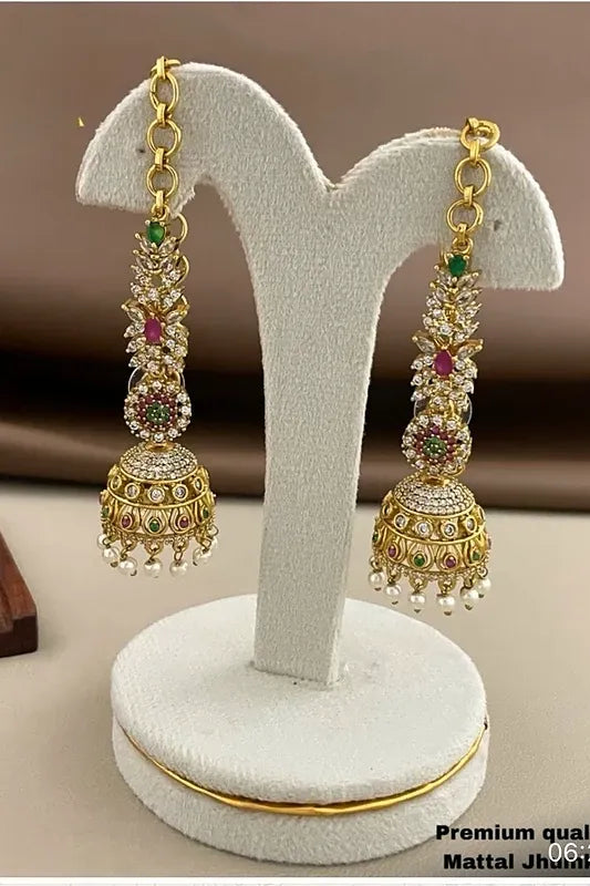 Green Premium Quality  jhumkha with earchain