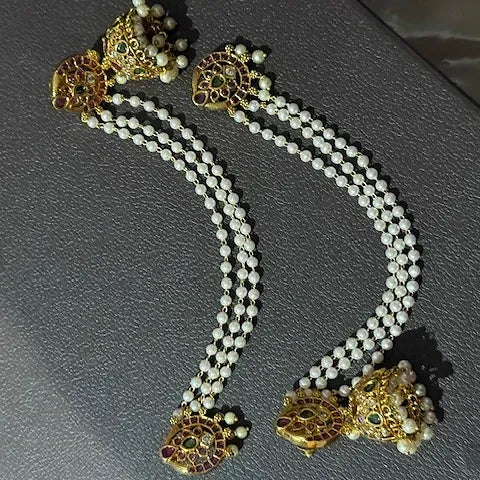 Stone Pearl Mattal Jhumka