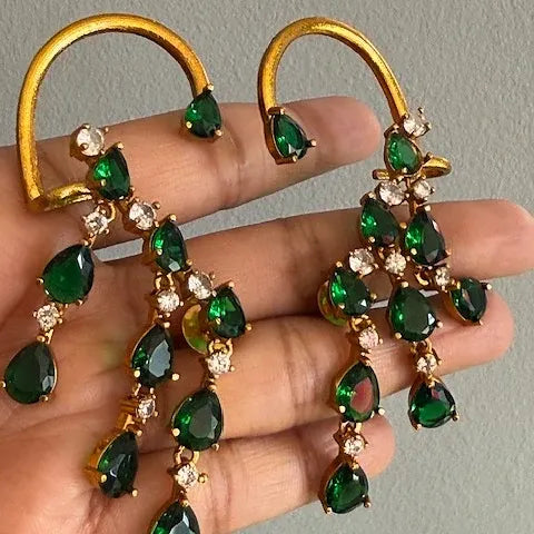 Green Stone EarCuffs