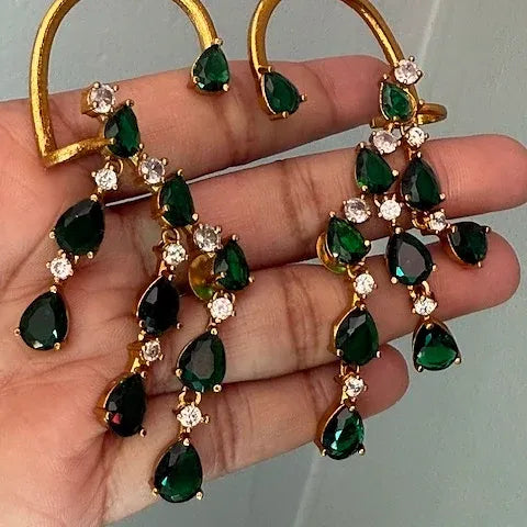 Green Stone EarCuffs