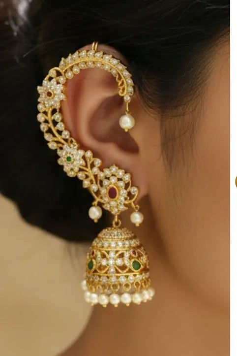 Flower design earcuff jumkha
