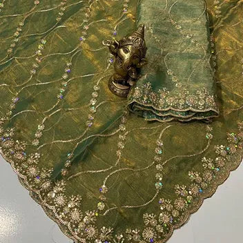 Olive Green Partywear Saree