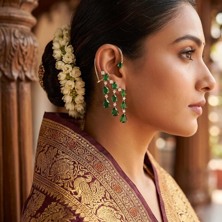 Green Stone EarCuffs