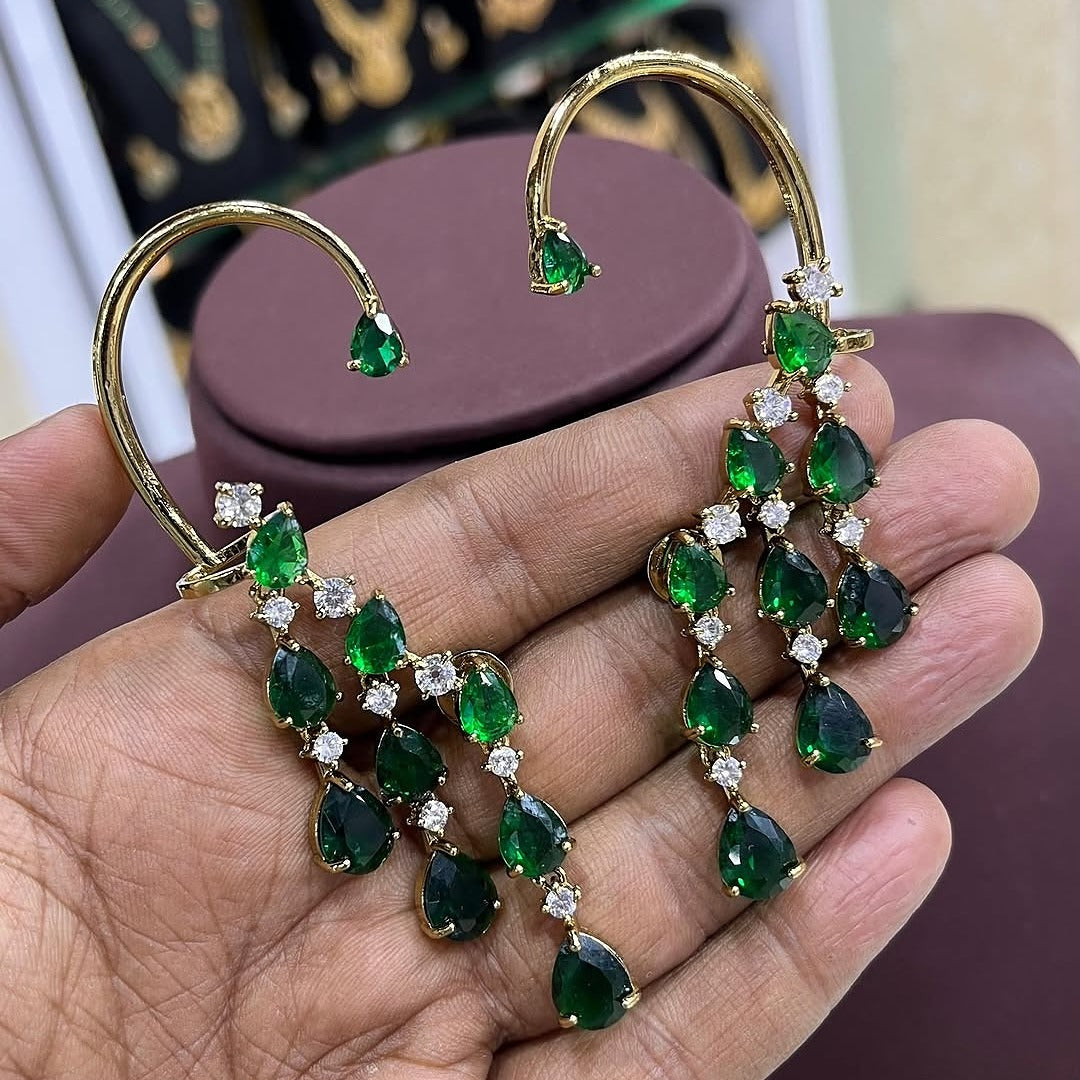 Green Stone EarCuffs