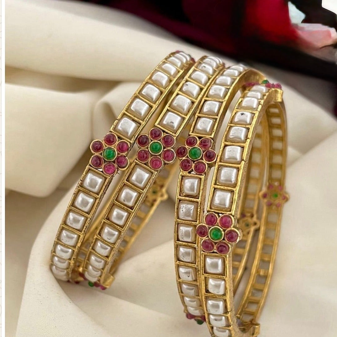 pearl design bangles