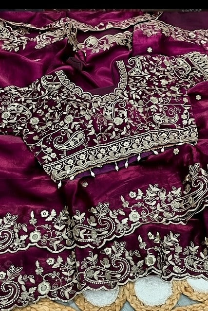 Purple  Designer Saree