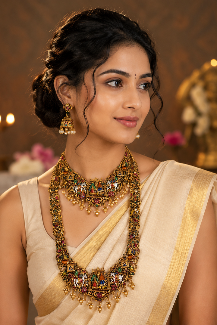 Semi bridal set (temple jewellery)