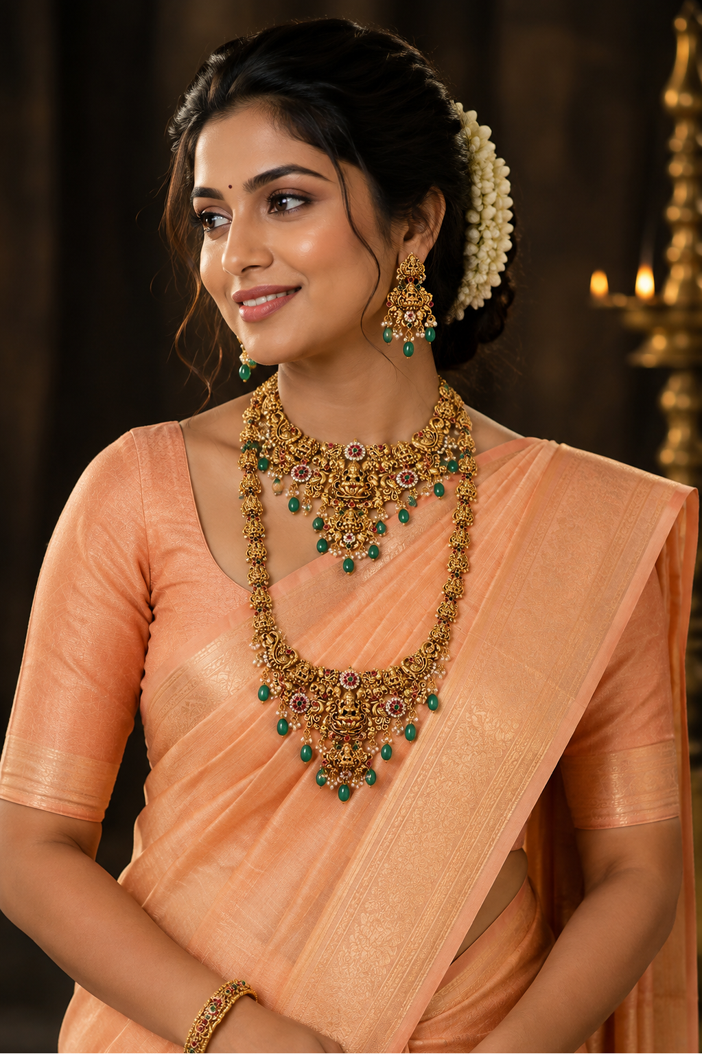 Temple jewellery combo set
