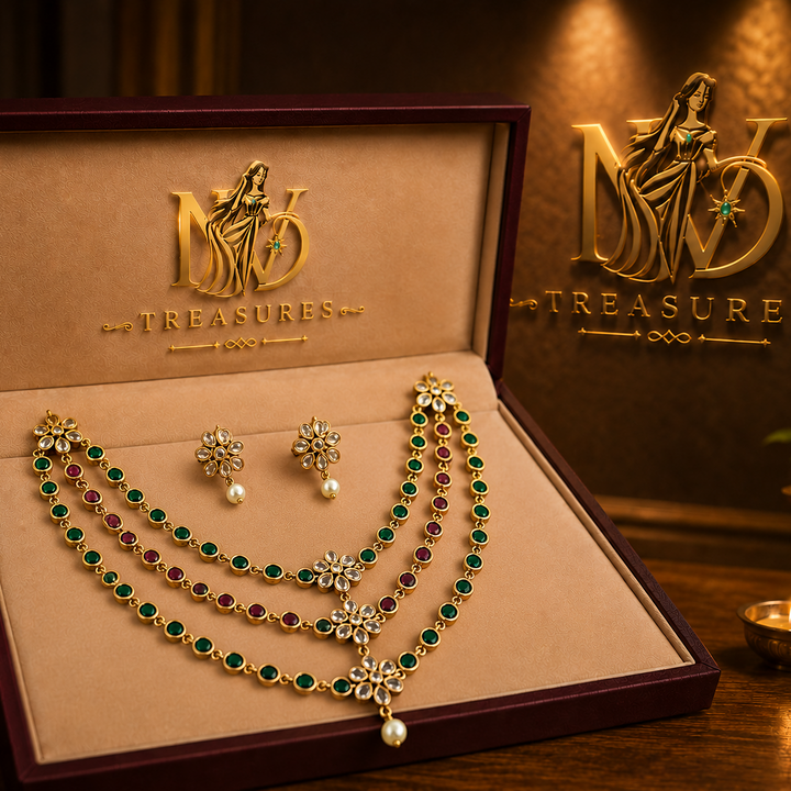 Trible layer premium necklace set