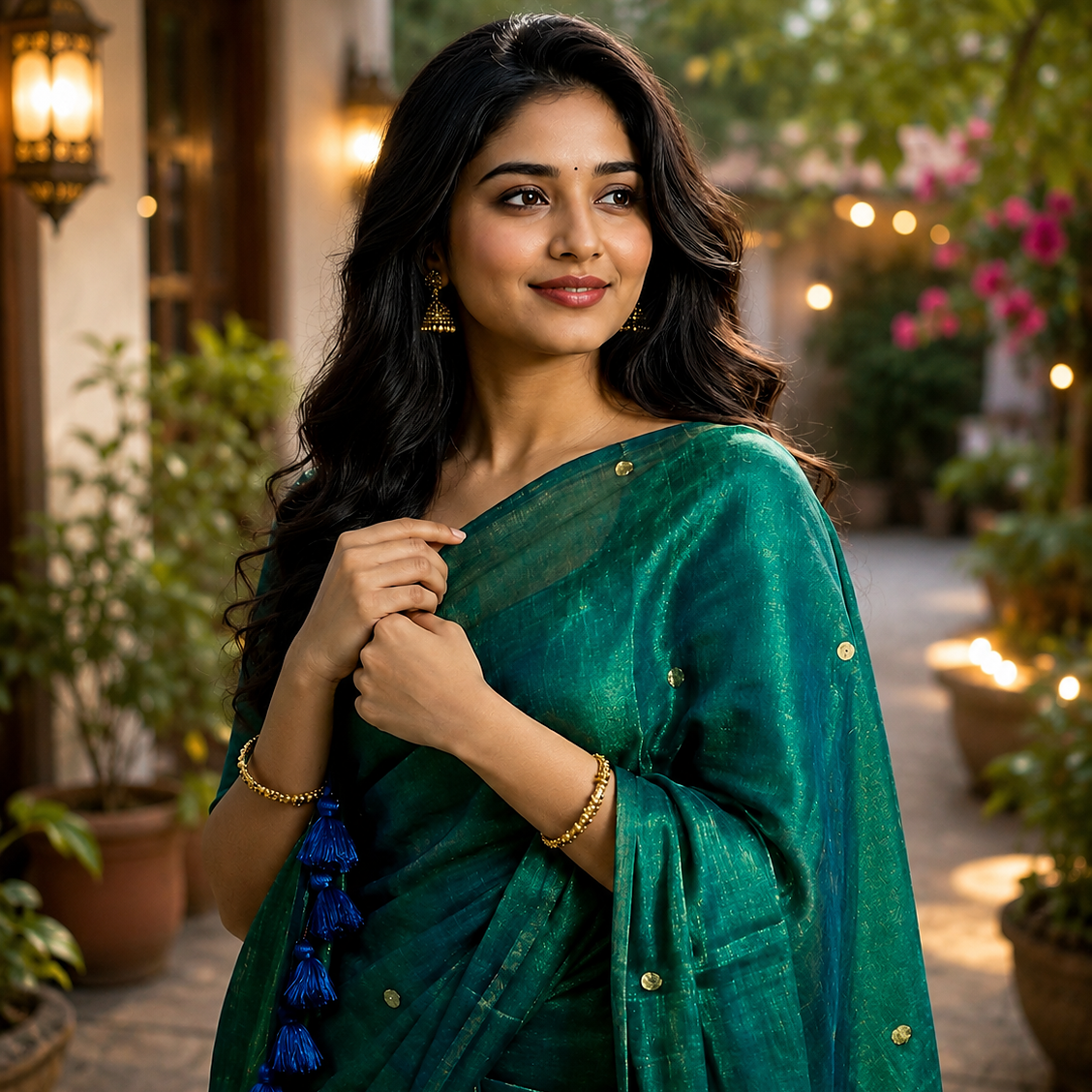 Gini work peacock saree