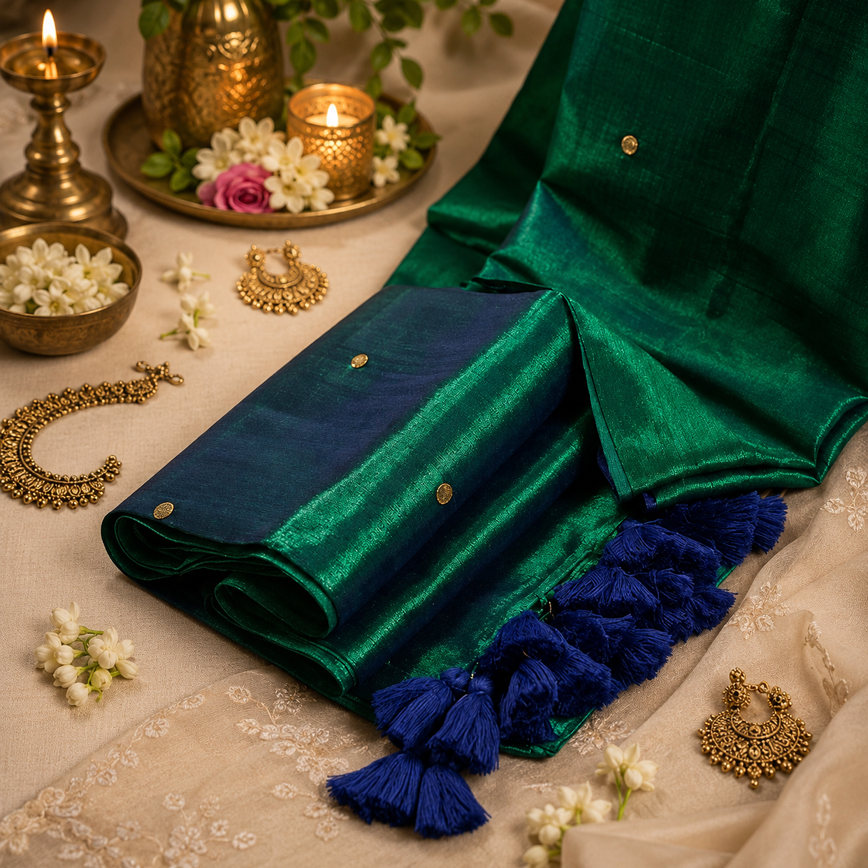 Gini work peacock saree