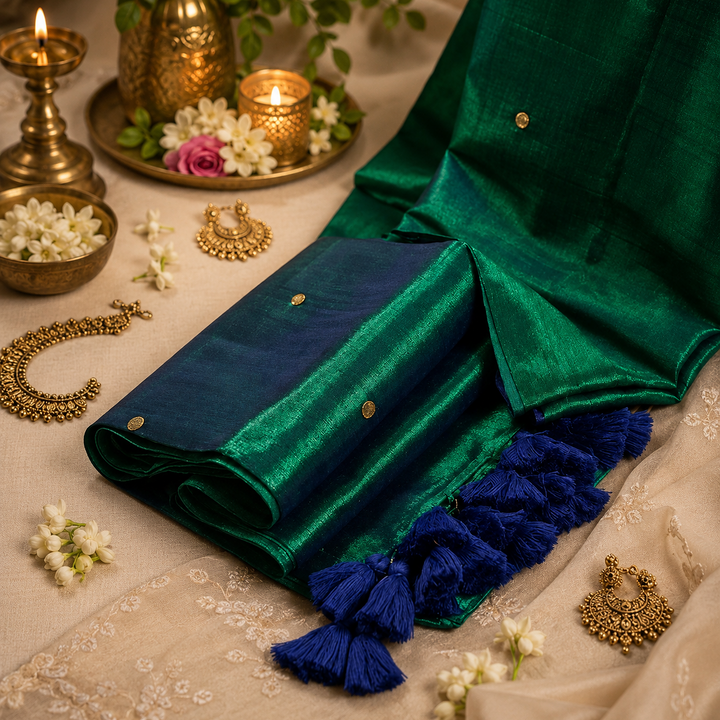 Gini work peacock saree