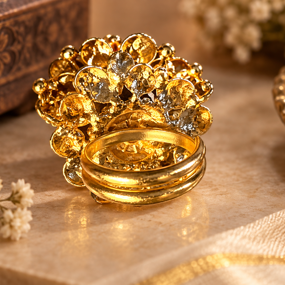 Kundan stye ring
