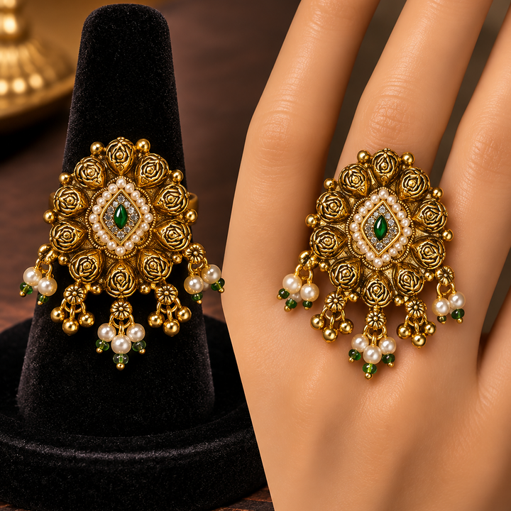 Kundan stye ring