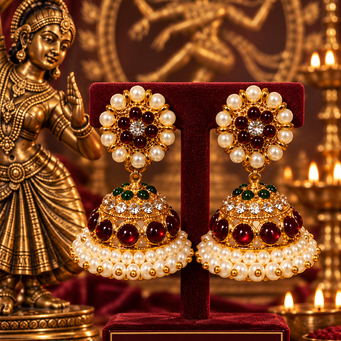 Traditional jhumka 3 steps