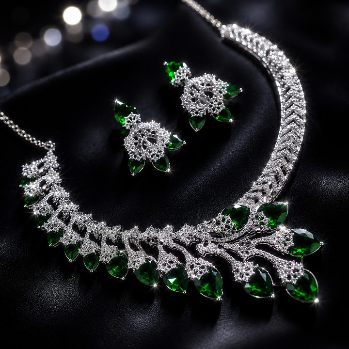 Green ad necklace set