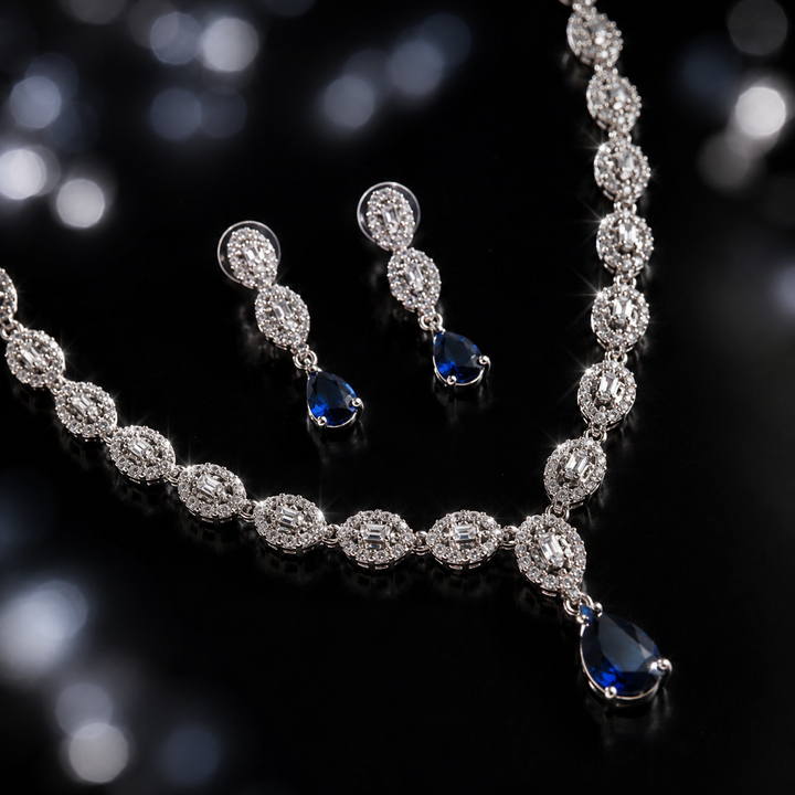 Ad royal blue necklace set