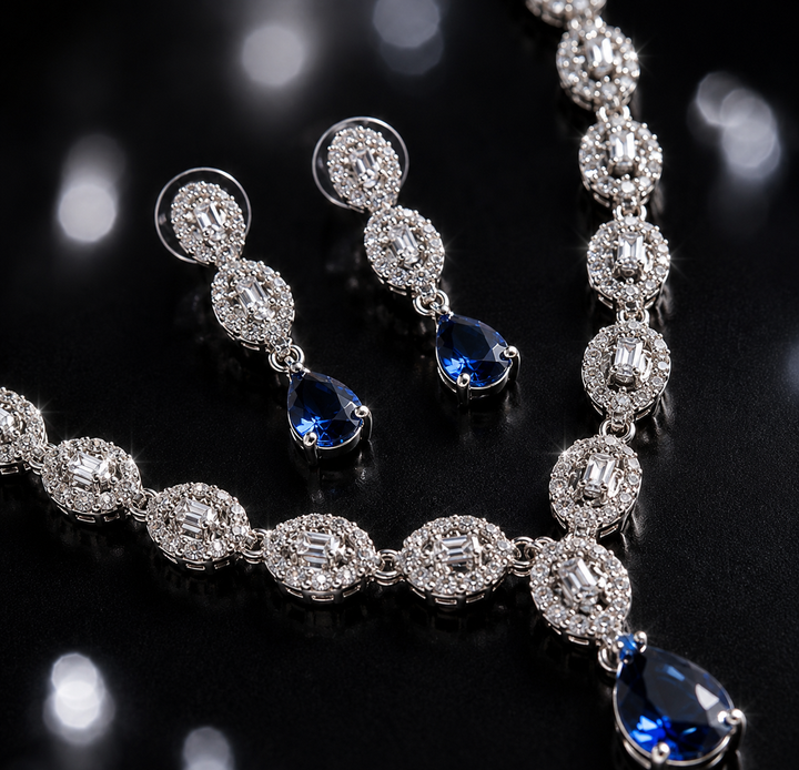 Ad royal blue necklace set