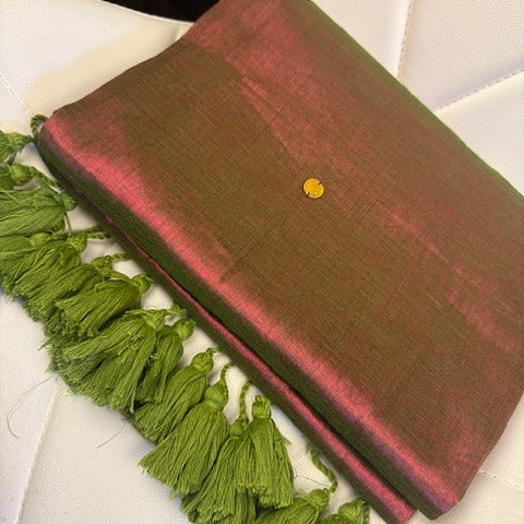 Premium Quality dual tone Raga Tissue Soft Silk Saree