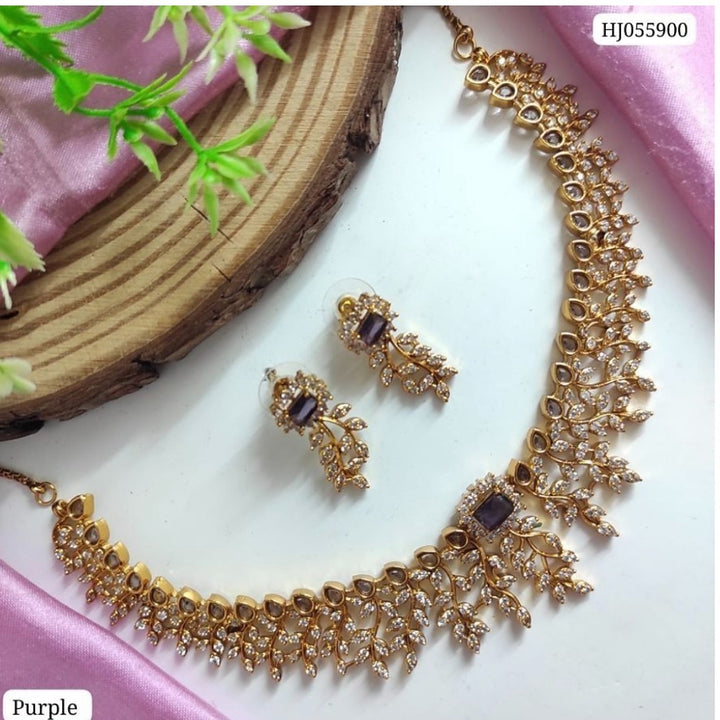 AD necklace set purple