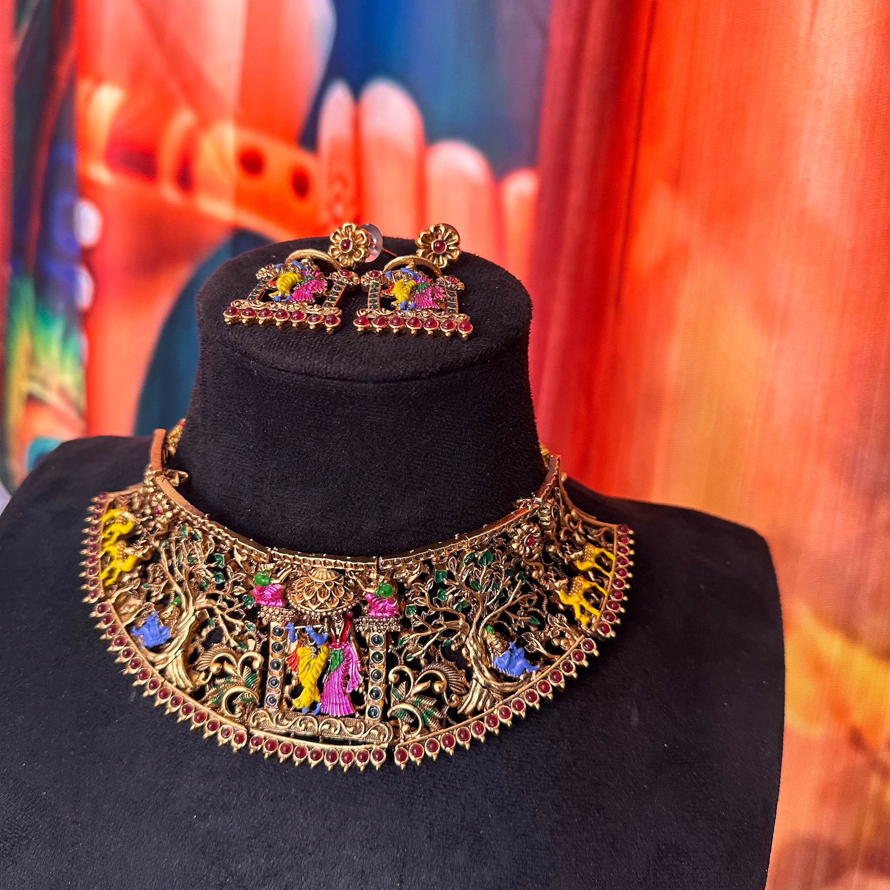 Radha krishna heavy necklace