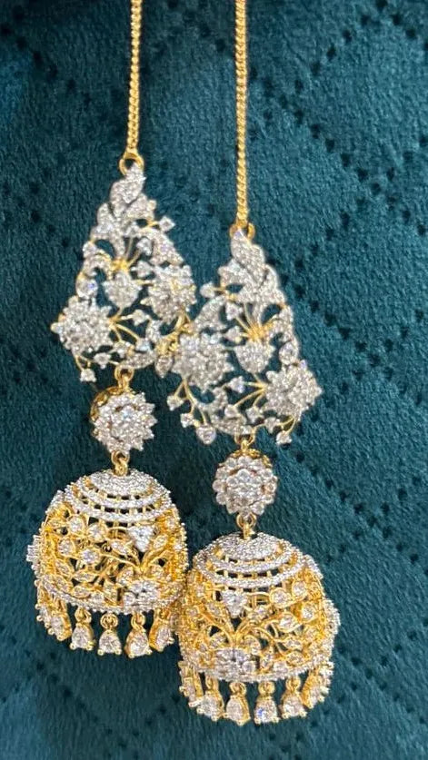 Kushboo CZ Stone Jhumkas