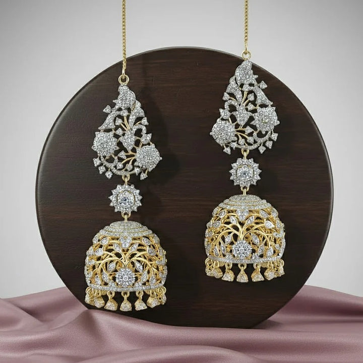 Kushboo CZ Stone Jhumkas