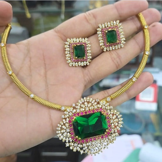 AD stone hasli necklace