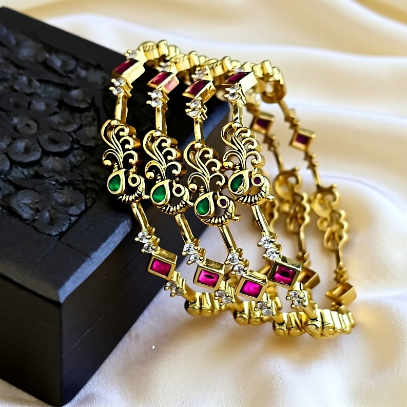Peacock design bangles