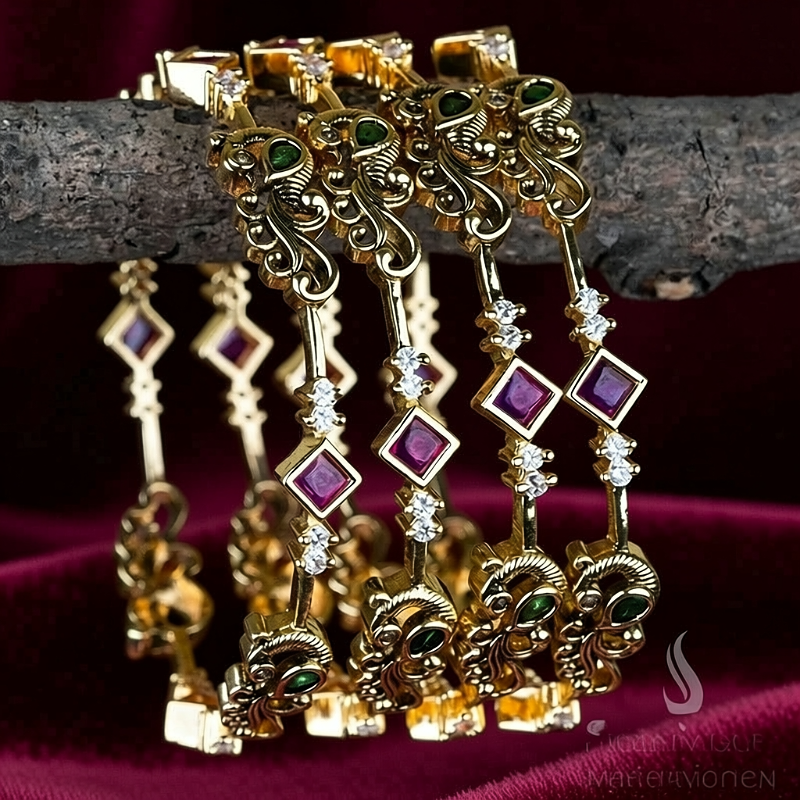 Peacock design bangles